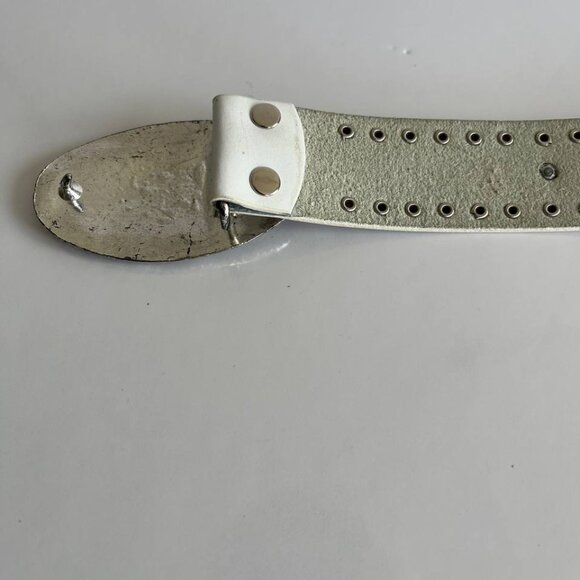 Lady Stetson White Leather Western Belt with Studs & Ornate Buckle size S - Picture 6 of 11
